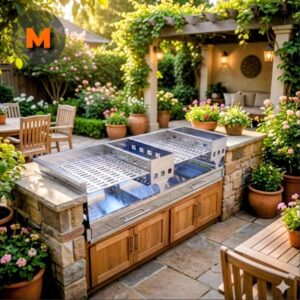 Double Braai With Two Ember Makers & Drawing Style Ash Tray